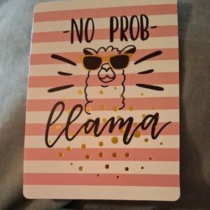 Pink and Gold Llama Card